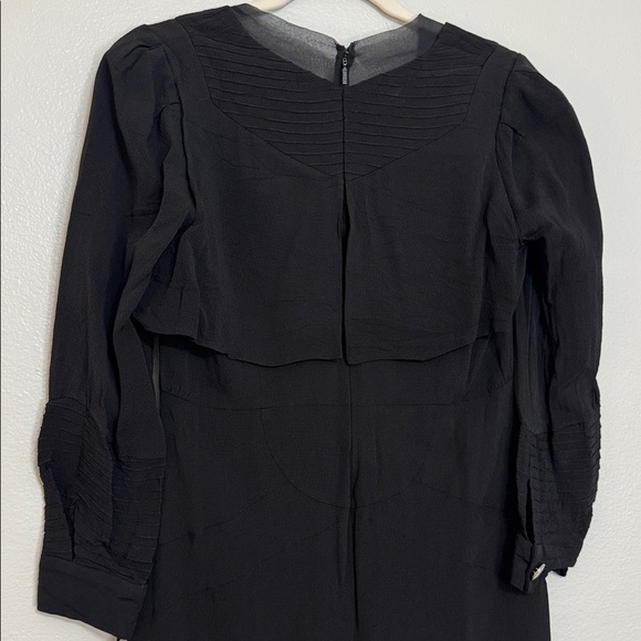 Gucci V Neck Long Sleeve Silk & Acetate Mini Dress in Black - Picture 11 of 11